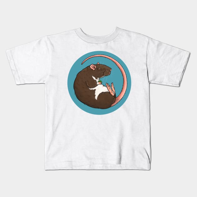 Berkshire Pet Rat Illustration Kids T-Shirt by New World Aster 